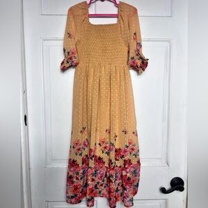 Speechless Yellow Floral Kids Maxi Dress Size 7